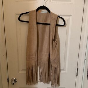 Maurices Tan Fringe Vest